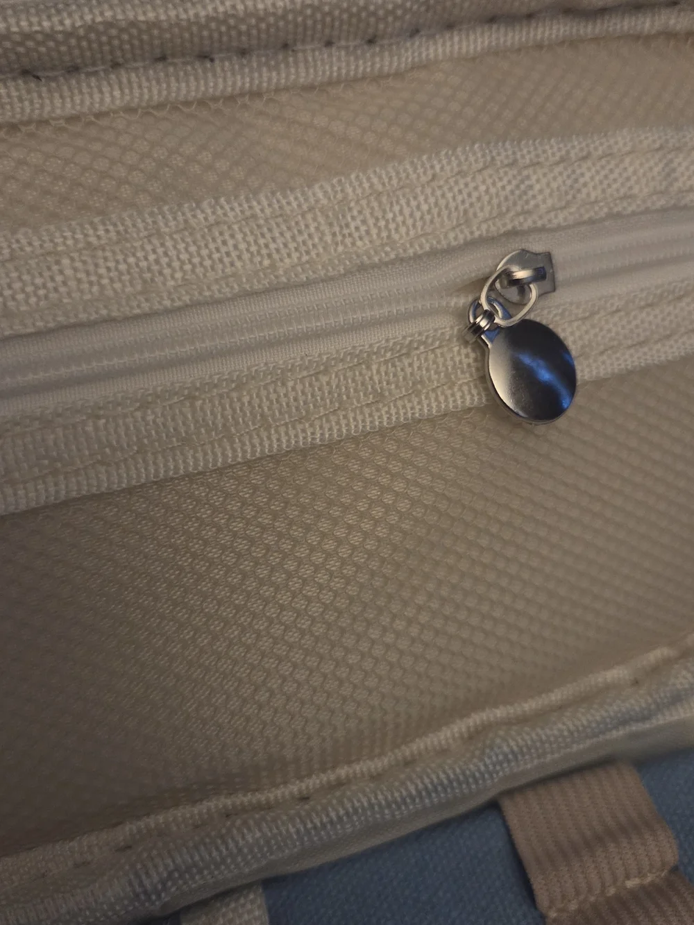 NWT Blue Canvas Cosmetic Organizer Makeup Brush Travel Case | Multi-Compartment